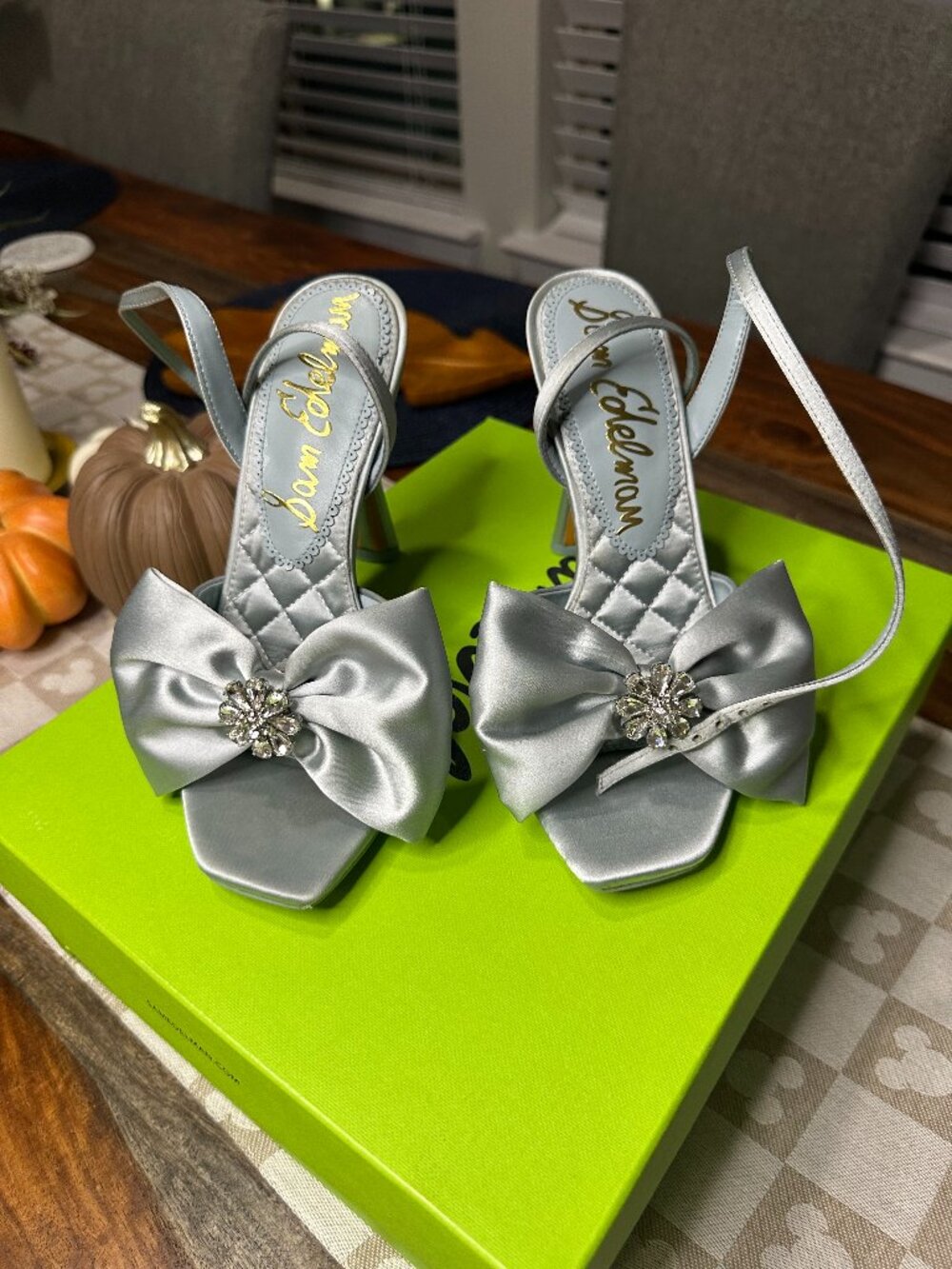 Sam Edelman Blue Satin Heels w/ Bow